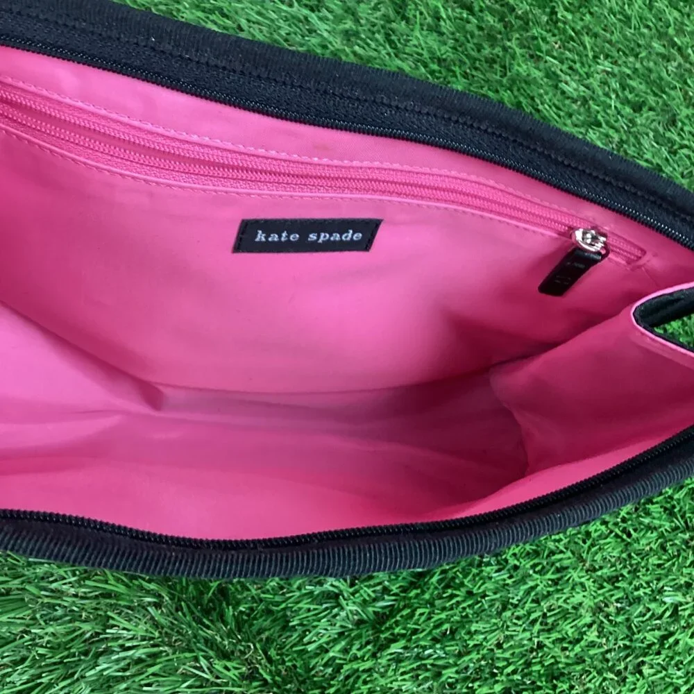 Vintage Kate Spade Black Nylon Makeup Toiletry Bag Case